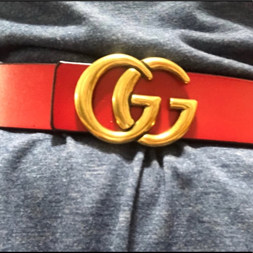 Red Luxury leather belt